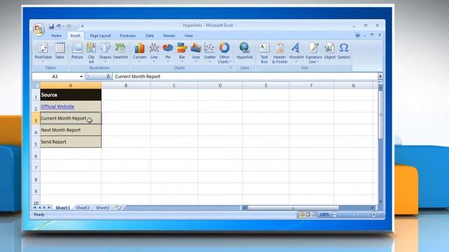 How to Create a Hyperlink in Microsoft® Excel 2007 in Windows® 7 смотреть онлайн
