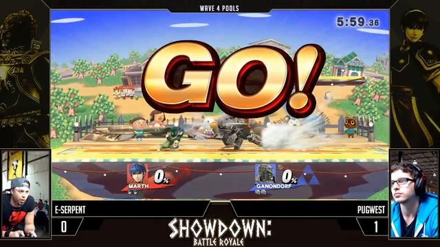 Showdown Battle Royale WAVE 4 POOLS - E-Serpent (Ganondorf) vs Pugwest (Marth) смотреть онлайн