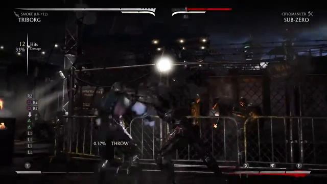 MKX Smoke 55% Damage Vortex Corner Reset Combo // Mortal Kombat X MKX MKXL PS4