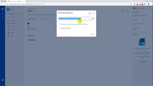 Настройка SSH-соединения с Bitbucket смотреть онлайн