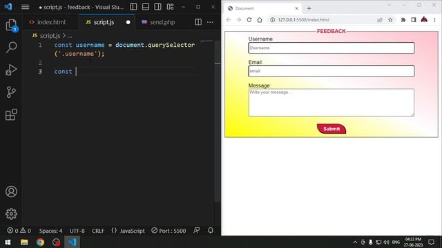 Simple Feedback Form with DB Connectivity using XAMPP. смотреть онлайн
