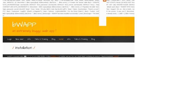 How to fix the localhost/bWAPP/install.php error..? смотреть онлайн