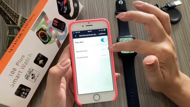 CONFIGURAÇÃO COMPLETA SMARTWATCH T100 PLUS PARA IPHONE. смотреть онлайн