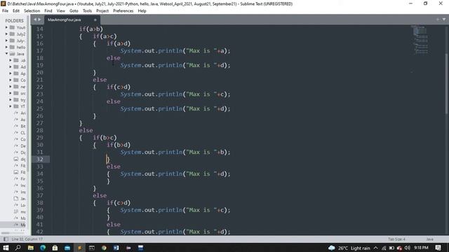 java program | maximum among four numbers смотреть онлайн