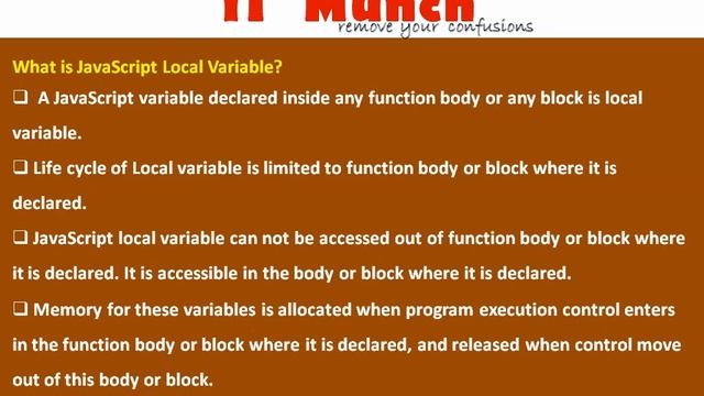 Web Technology JavaScript Local Vs Global Variable by Furkan Sir смотреть онлайн