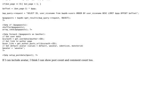 Wordpress: How include comment and post count of user in this custom query? смотреть онлайн