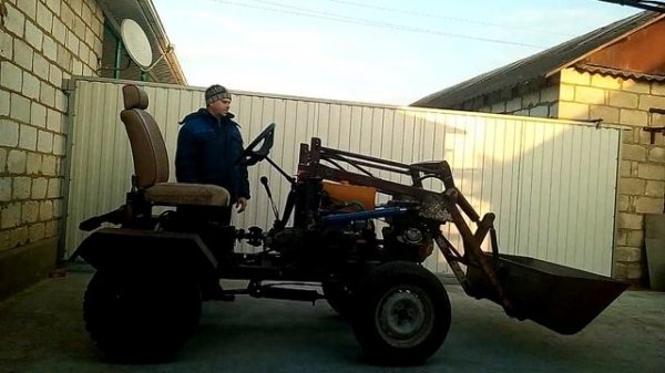 Самодельный кун на минитрактор