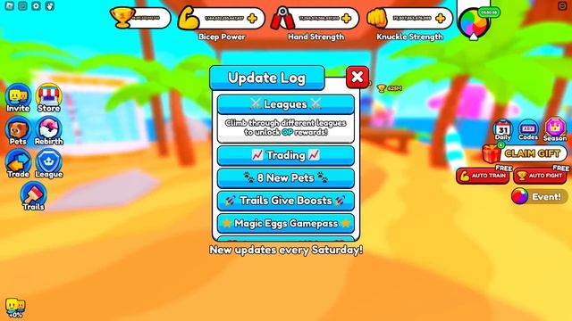 БАГОМ СТАЛ ТОП 1 ЛИГИ В ОБНОВЛЕНИИ ARM WRESTLE SIMULATOR В РОБЛОКС?! ROBLOX смотреть онлайн