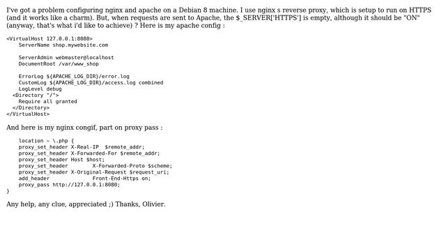 DevOps & SysAdmins: DEBIAN - Nginx and Apache reverse proxy loses HTTPS state? смотреть онлайн