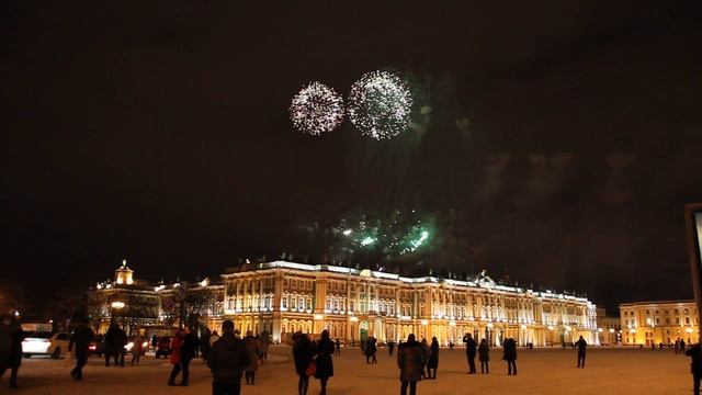 Салют на 23 февраля. Санкт-Петербург. Эрмитаж. FULL HD смотреть онлайн