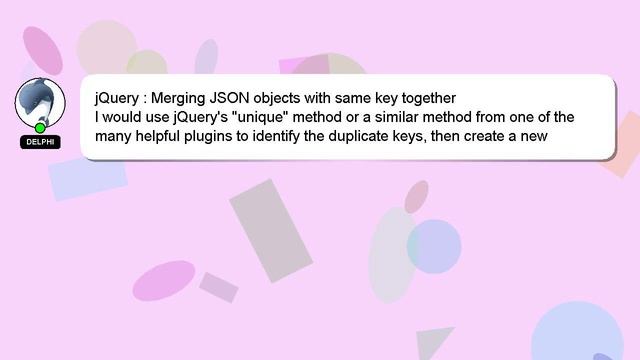 jQuery : Merging JSON objects with same key together смотреть онлайн