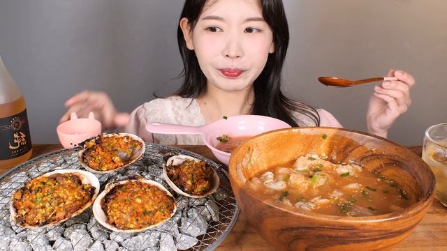 통영의 향토음식? 시원한 물굴젓 개조개유곽 먹방 Cold Salted Oyster Soup & Grilled Clams[eating Show] Mukbang Korean Food