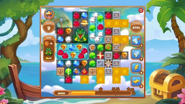 Как пройти уровень 8705 игры Сокровища Пиратов смотреть онлайн