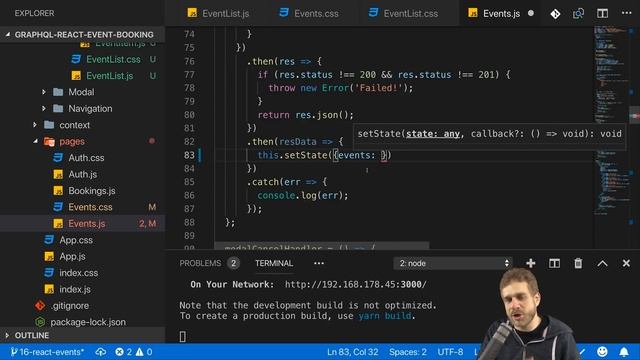 #17 Adding Event Features | Build a Complete App with GraphQL, Node.js, MongoDB and React.js смотреть онлайн