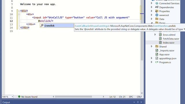 Call JavaScript function with argument from server side C# in .NET Blazor смотреть онлайн