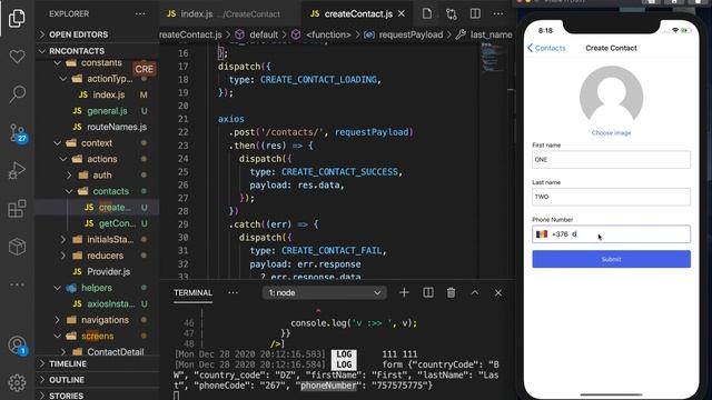 Post Data to API. Create a contact. React Native Beginner Project Course.#29 смотреть онлайн