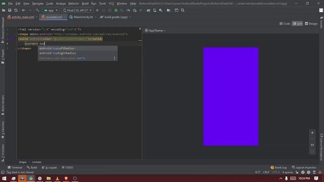 Standard Bottom Sheet Material.io Android Studio смотреть онлайн