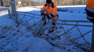 вытягиваем забор  Лебедкой