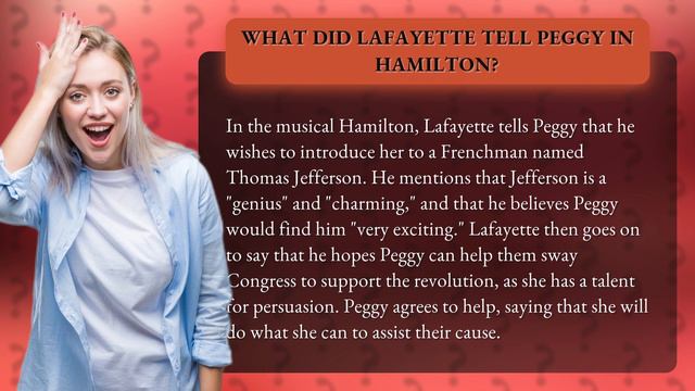What did Lafayette tell Peggy in Hamilton? смотреть онлайн