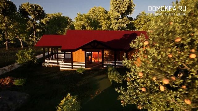 Визуализация проекта дома. Одноэтажник с тремя спальнями 120 метров смотреть онлайн
