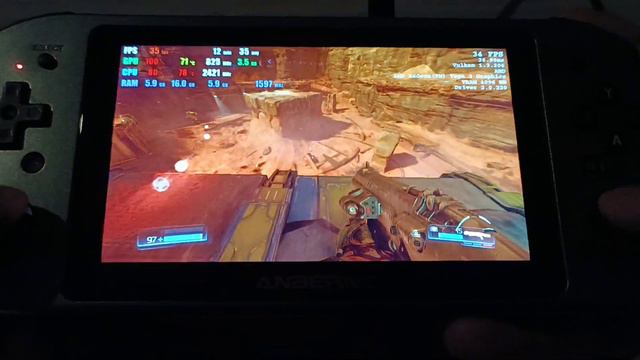 Doom 2016 (doom 4) test gameplay on Anbernic Win 600 Amd 3050e Vega 3 смотреть онлайн