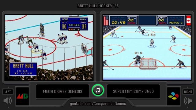 Brett Hull Hockey '95 (Sega Genesis vs Snes) Side by Side Comparison | Vc Decide смотреть онлайн