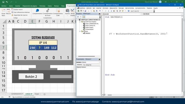 ?JUEGO en EXCEL | ADIVINA la IP | Redes | Programación en VBA || Dinámica Grupal| WorkSheetFunction смотреть онлайн