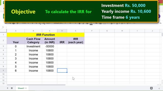 Google Sheets IRR Function | Calculate Internal Rate of Return | Google Sheets Functions смотреть онлайн