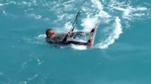 Тренировка водного старта на кайте