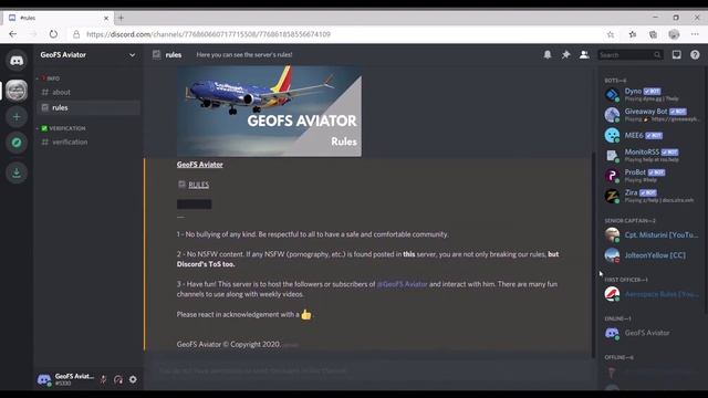 GeoFS Aviator | My Discord Server! смотреть онлайн