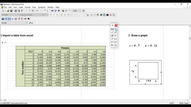 Mathcad 15 :- Part 04 ( import table from Excel , Graph) смотреть онлайн