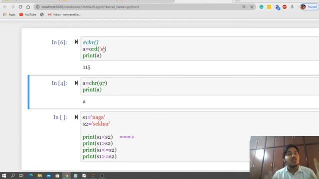 Relational operators in python | Relational operators on string data | python programming смотреть онлайн