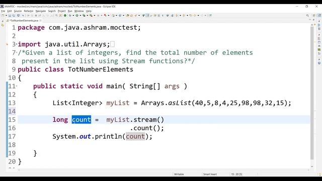 Find the total number of elements present in the list using Stream functions | Interview Quest Ans. смотреть онлайн