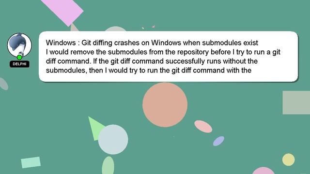 Windows : Git diffing crashes on Windows when submodules exist смотреть онлайн