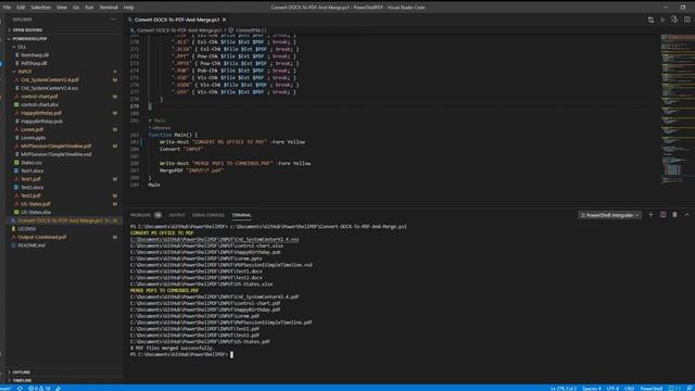 PowerShell Convert MS Office DOC XLS etc to PDF and Merge PDF смотреть онлайн