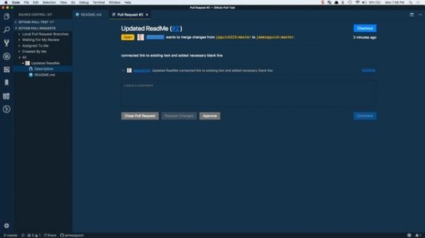 Github Pull Requests Extension for Visual Studio Code