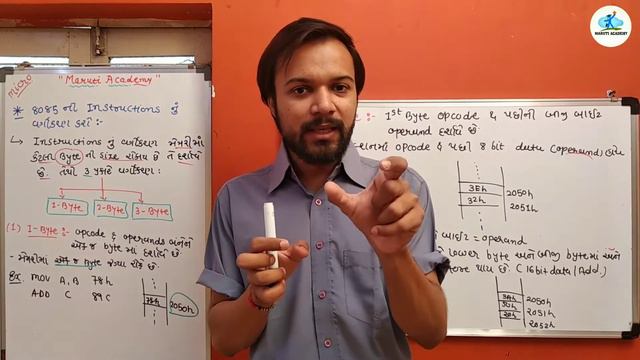 8085 Microprocessor/CH 2/Types Of Instructions/One Byte,Two Byte And Three Byte/with Example#gtu 💯