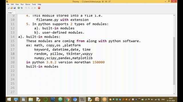 Modules in Python | Built-in Modules - User-Defined Modules | Python tutorials for beginners смотреть онлайн