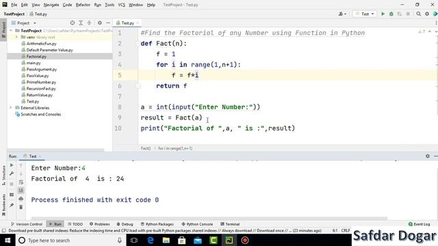 How to Find the Factorial of Any Number using Function in Python | Python Tutorial for Beginners -6 смотреть онлайн