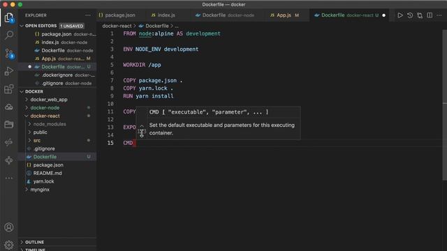 Docker 从入门到实战视频教程 23 写 Dockerfile 实战 - React 应用开发环境 смотреть онлайн