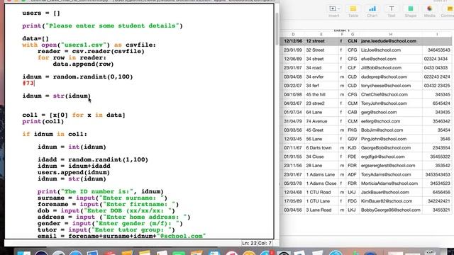 2 Python School Database enter details save to CSV смотреть онлайн