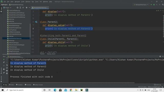 Multiple Inheritance in Python | Python MRO (Method Resolution Order) | Hindi смотреть онлайн