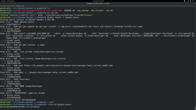 Docker and exporting to local X socket basic exmple смотреть онлайн