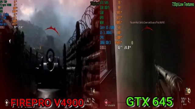 Firepro V4900 Vs GTX 645 | Call Of Duty WWII | 5Min"Benchmarks" смотреть онлайн