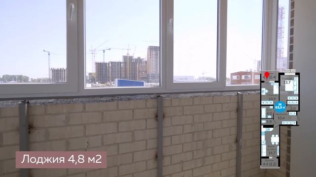 ЖК “Отражение”|Видеоэкскурсия по ЕВРО 3-комнатной квартире S=63,5 м2| “Неометрия” смотреть онлайн