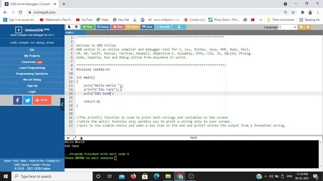 Difference between printf and puts in C programming (Hindi) смотреть онлайн