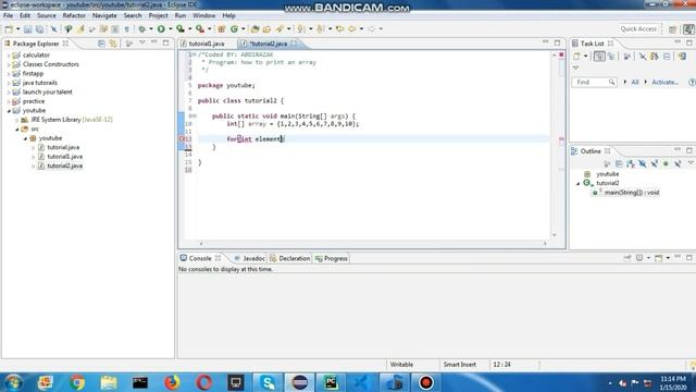 Java Program To Print An Array смотреть онлайн
