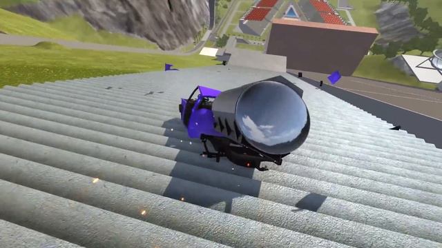 Stairs Jumps Down through Freeze Wall Crashes - BeamNG drive смотреть онлайн