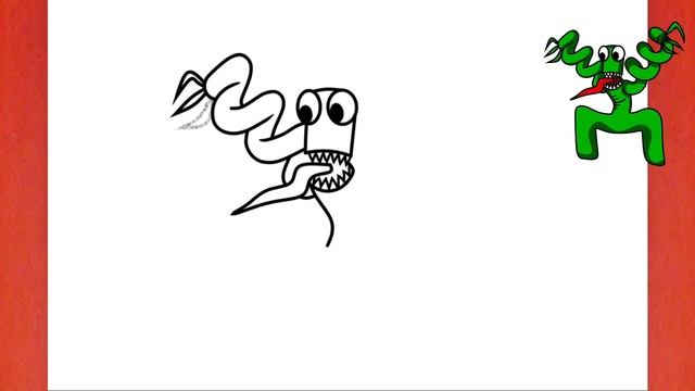 How to DRAW CHARACTER of RAINBOW FRIENDS - Green 2D | Drawing in the Friday Night Funkin style смотреть онлайн