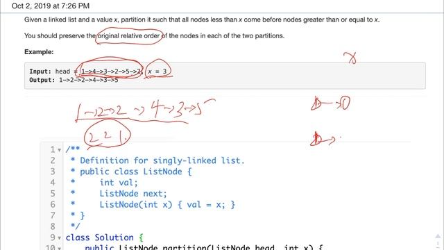 贾考博 LeetCode 86. Partition List смотреть онлайн
